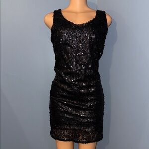 Glamorous Black Sequin Mini Dress